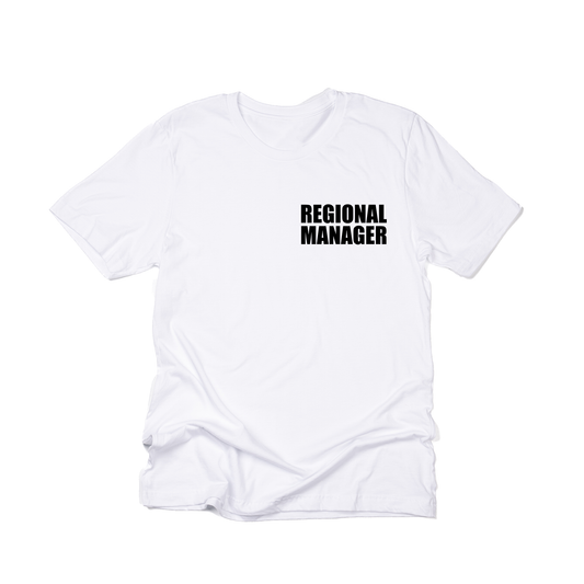 Regional Manager (Pocket, Black) - Tee (White)