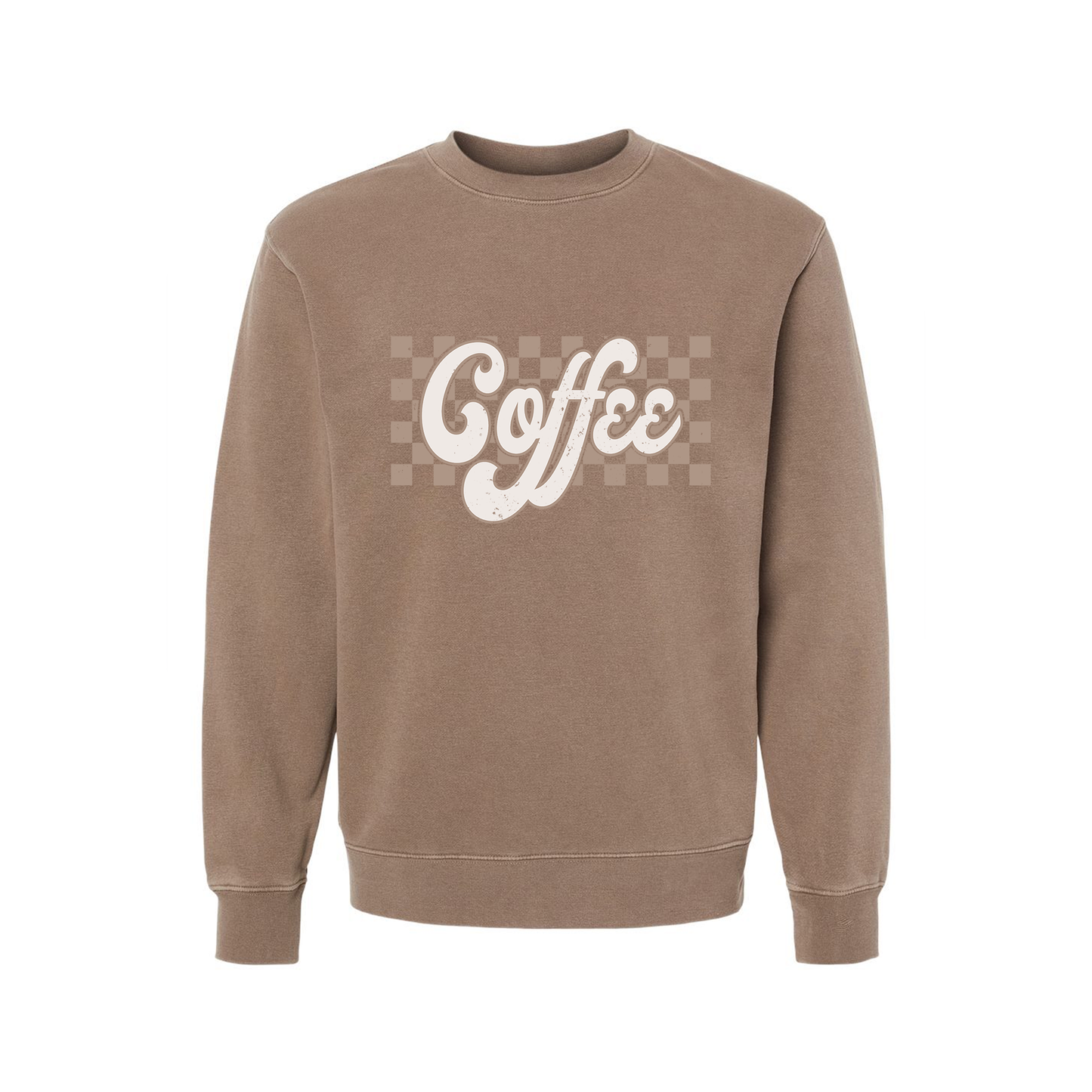 Retro Checkered Coffee - Sweatshirt (Cocoa)