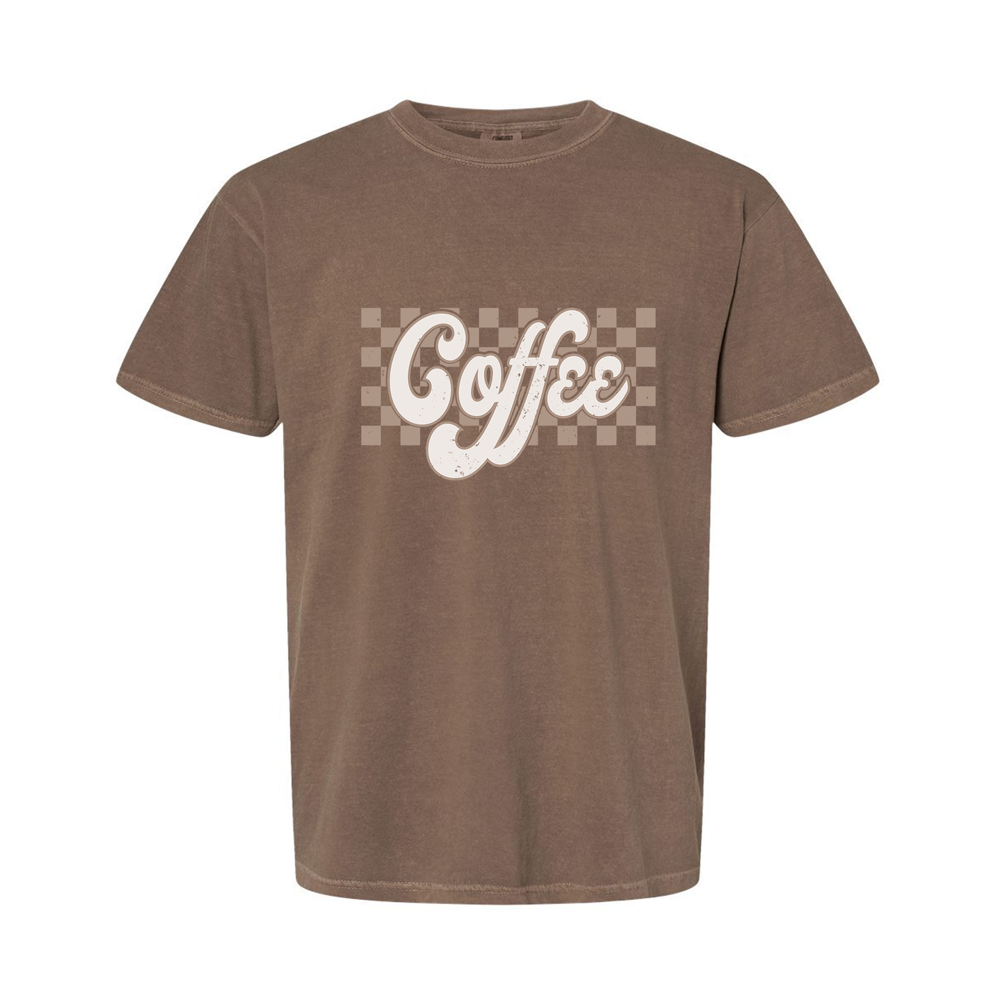 Retro Checkered Coffee - Tee (Espresso)