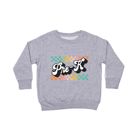 Retro Checkered Pick your Grade - Kids Sweatshirt (Heather Gray)