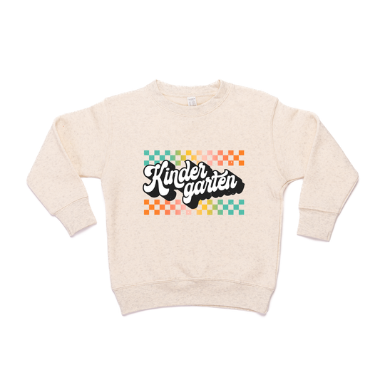 Retro Checkered Pick your Grade - Kids Sweatshirt (Heather Natural)