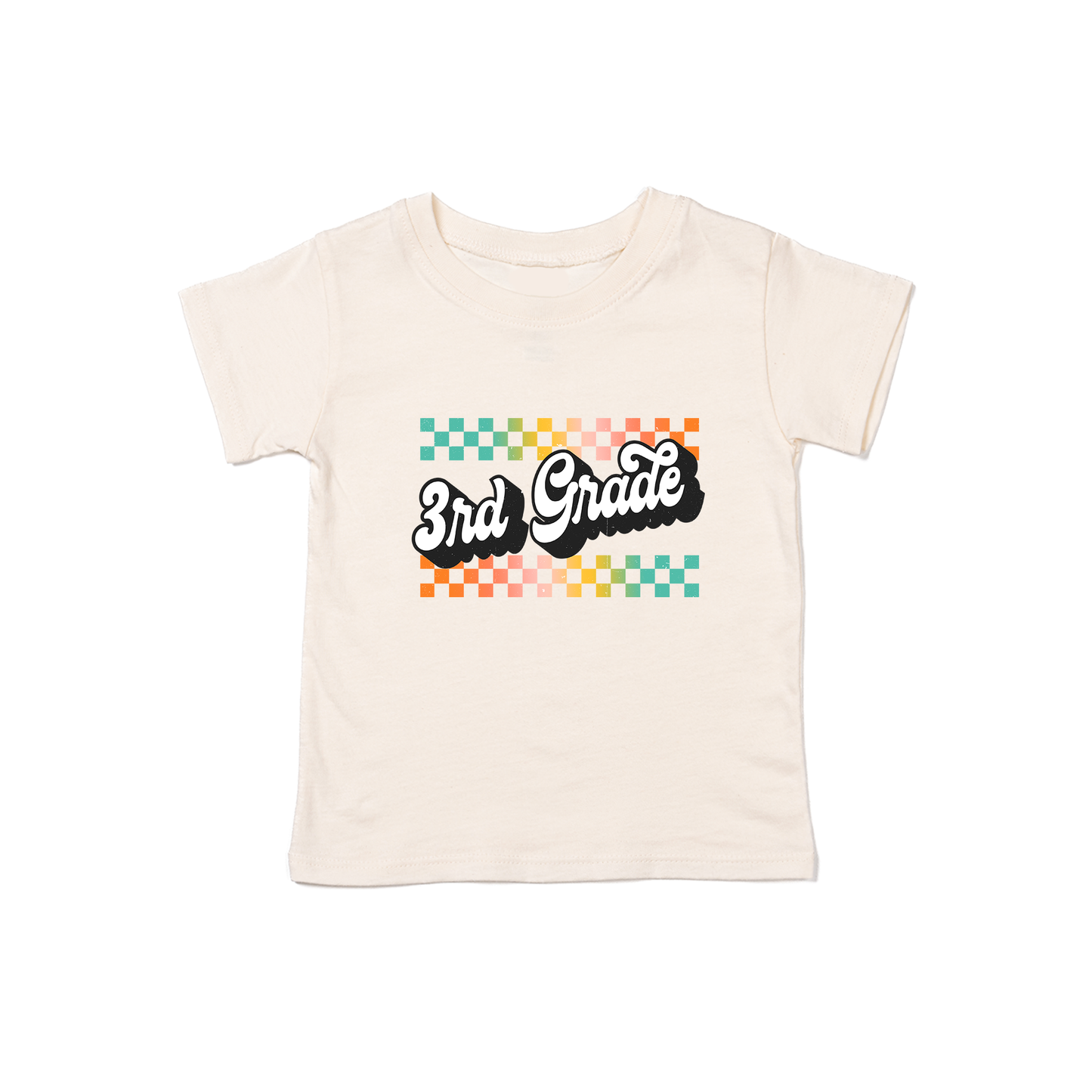 Retro Checkered Pick your Grade - Kids Tee (Natural)