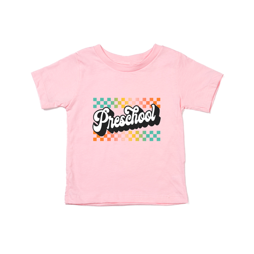 Retro Checkered Pick your Grade - Kids Tee (Pink)