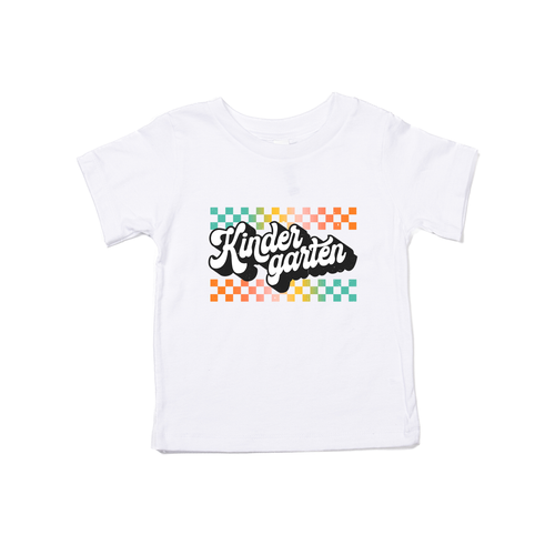 Retro Checkered Pick your Grade - Kids Tee (White)