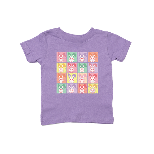 Retro Groovy Bunnies - Kids Tee (Lavender)