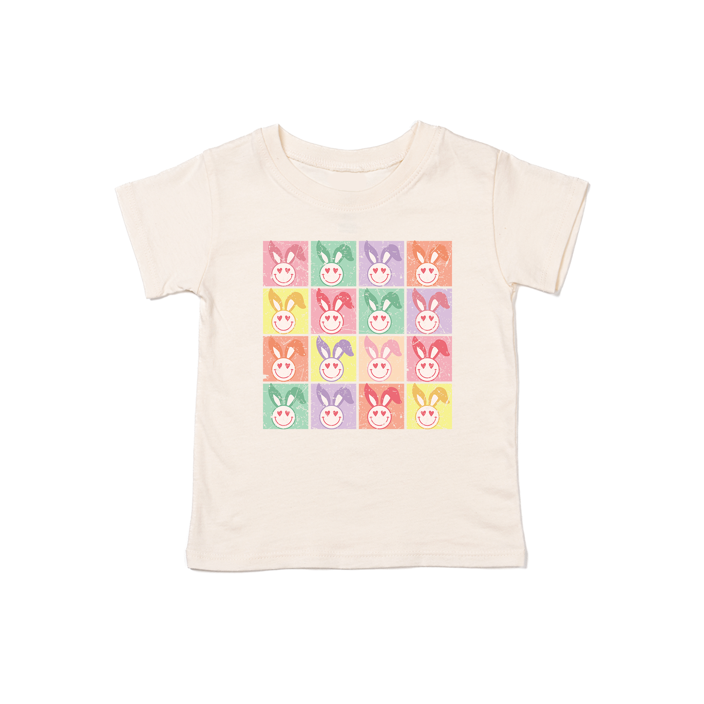 Retro Groovy Bunnies - Kids Tee (Natural)