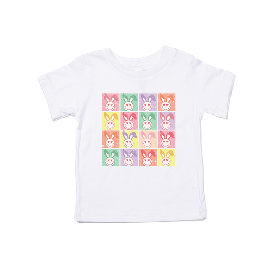 Retro Groovy Bunnies - Kids Tee (White)