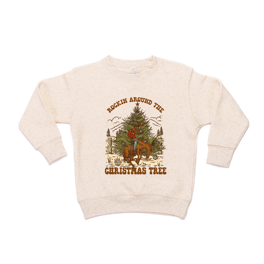 Rockin' Around The Christmas Tree (Rodeo) - Kids Sweatshirt (Heather Natural)