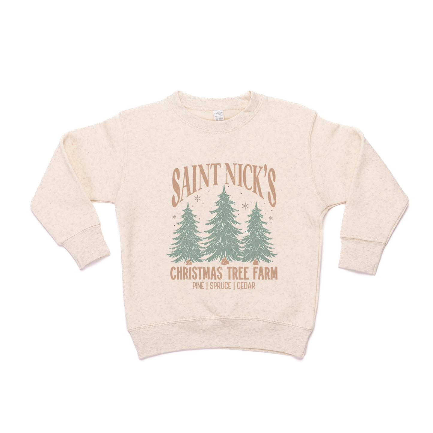 Saint Nick's Christmas Tree Farm - Kids Sweatshirt (Heather Natural)