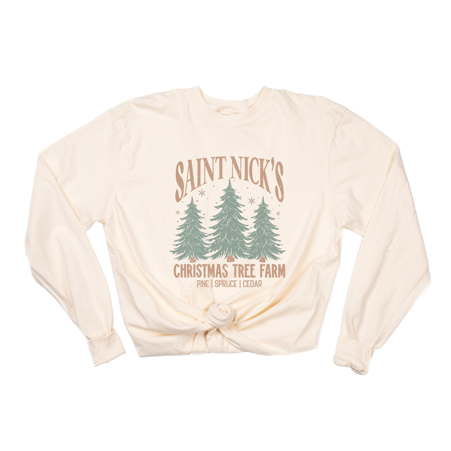 Saint Nick's Christmas Tree Farm - Tee (Vintage Natural, Long Sleeve)