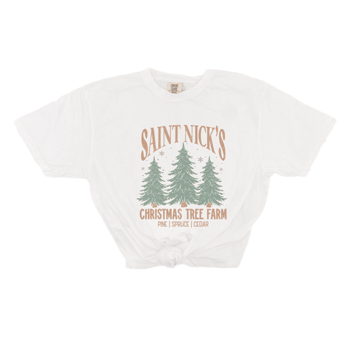Saint Nick's Christmas Tree Farm - Tee (Vintage White, Short Sleeve)