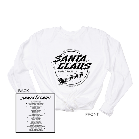 Santa Claus World Tour (Front and Back) - Tee (Vintage White, Long Sleeve)