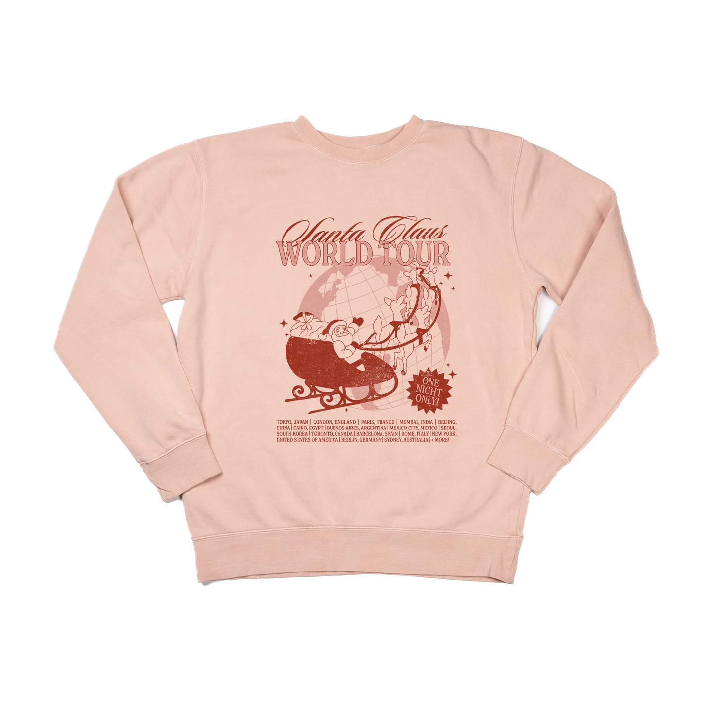 Santa Claus World Tour (Pink Version) - Sweatshirt (Dusty Peach)
