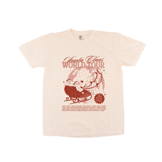 Santa Claus World Tour (Pink Version) - Tee (Vintage Natural, Short Sleeve)