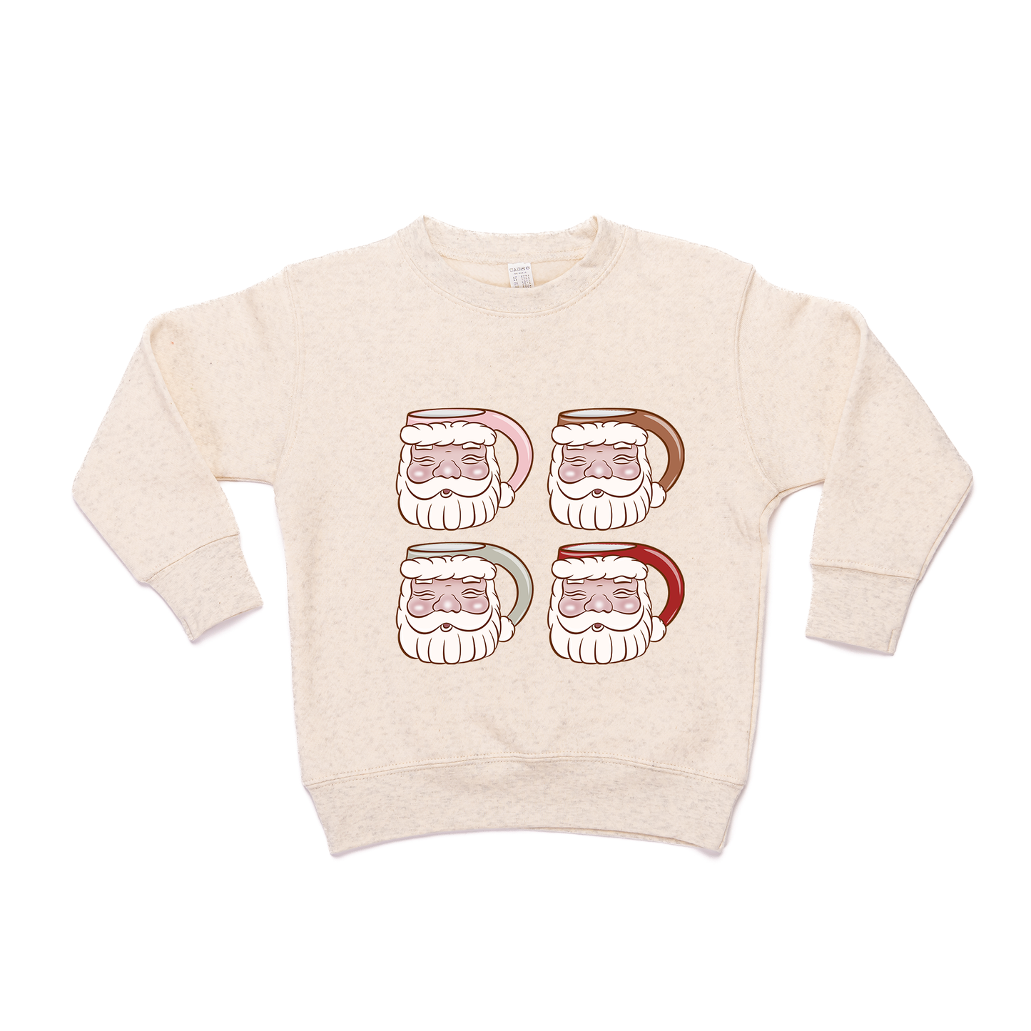 Santa Mugs - Kids Sweatshirt (Heather Natural)