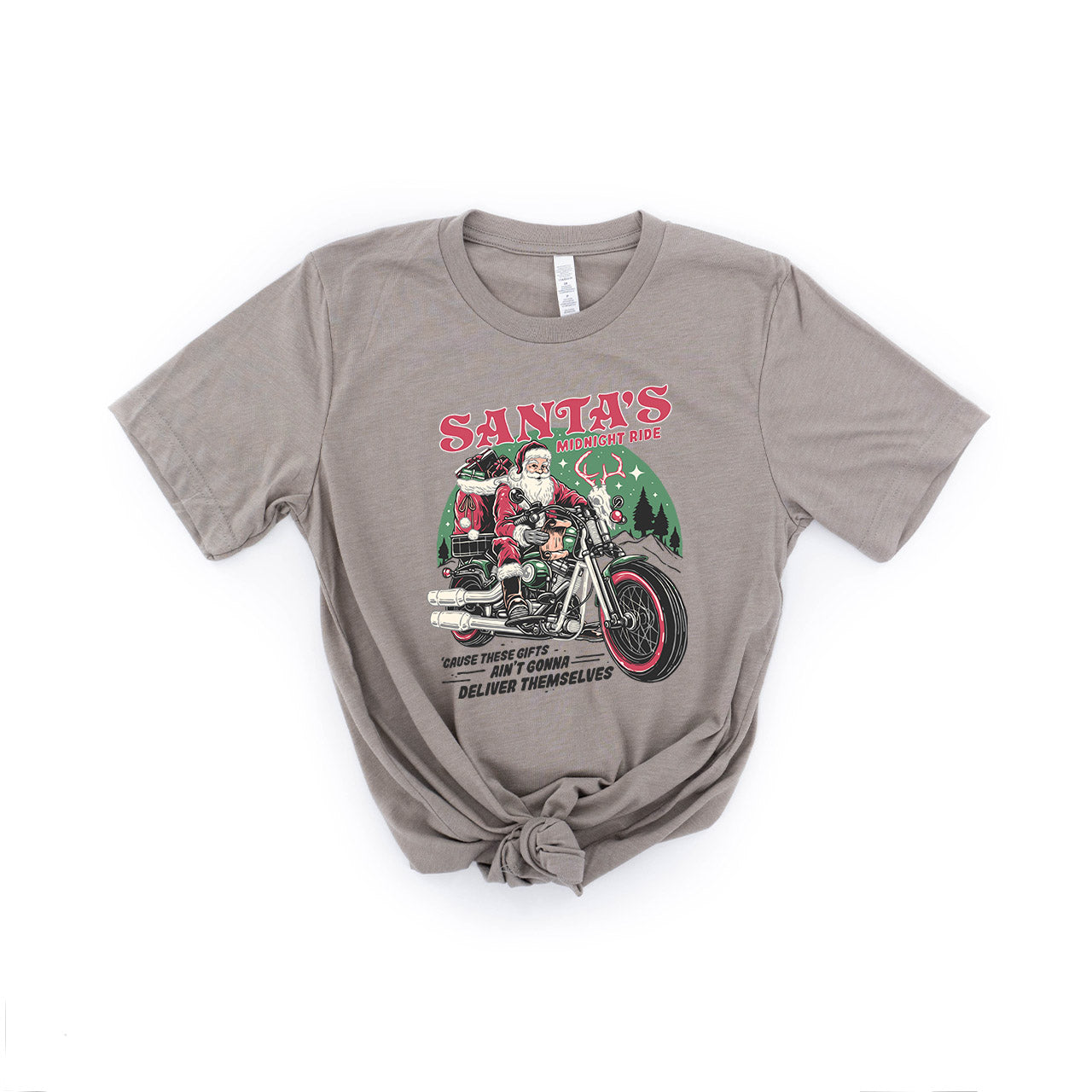 Santa's Midnight Ride (Graphic) - Tee (Pale Moss)