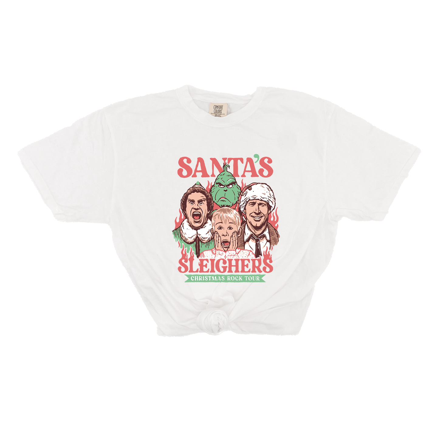 Santa's Sleighers (Graphic) - Tee (Vintage White, Short Sleeve)