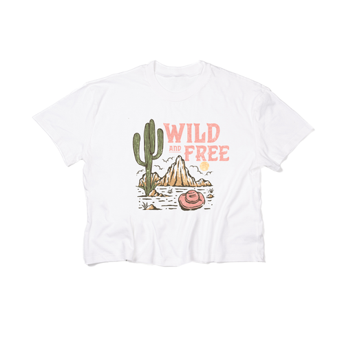 Scenic Wild and Free - Cropped Tee (White)