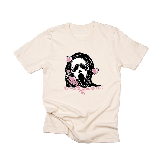 Scream Ghost Face No You Hang Up (Across Front) - Tee (Natural)