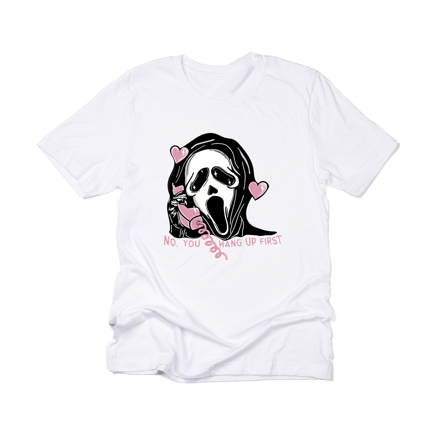 Scream Ghost Face No You Hang Up (Across Front) - Tee (White)