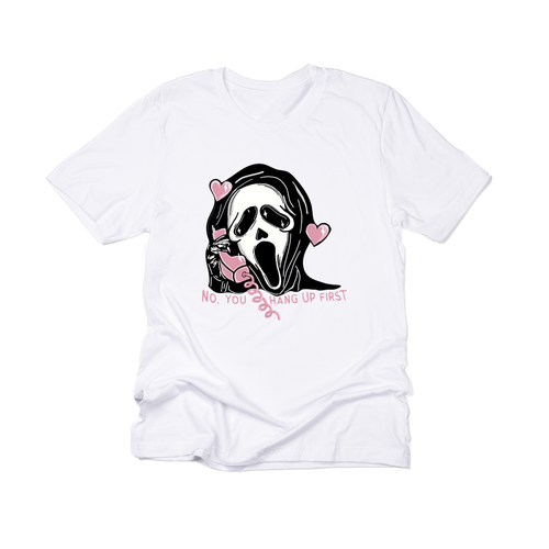 Scream Ghost Face No You Hang Up (Across Front) - Tee (White)