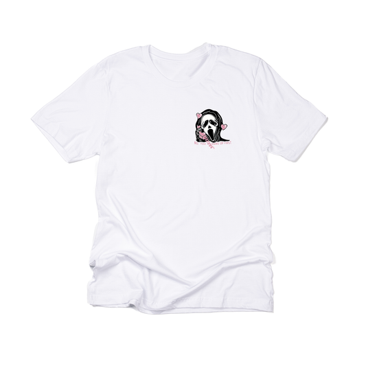 Scream Ghost Face No You Hang Up (Pocket) - Tee (White)