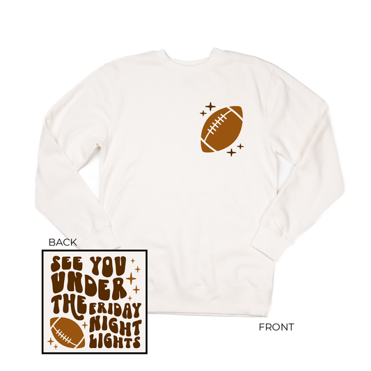 See You Under The Friday Night Lights (Front and Back) - Sweatshirt (Creme)