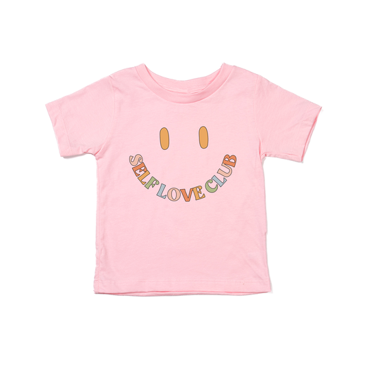 Self Love Club Smiley (Across Front) - Kids Tee (Pink)