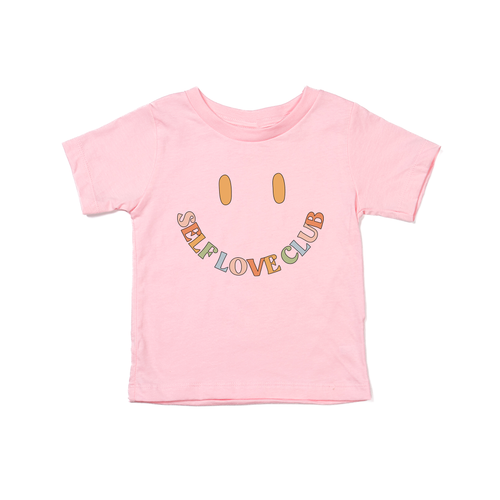 Self Love Club Smiley (Across Front) - Kids Tee (Pink)