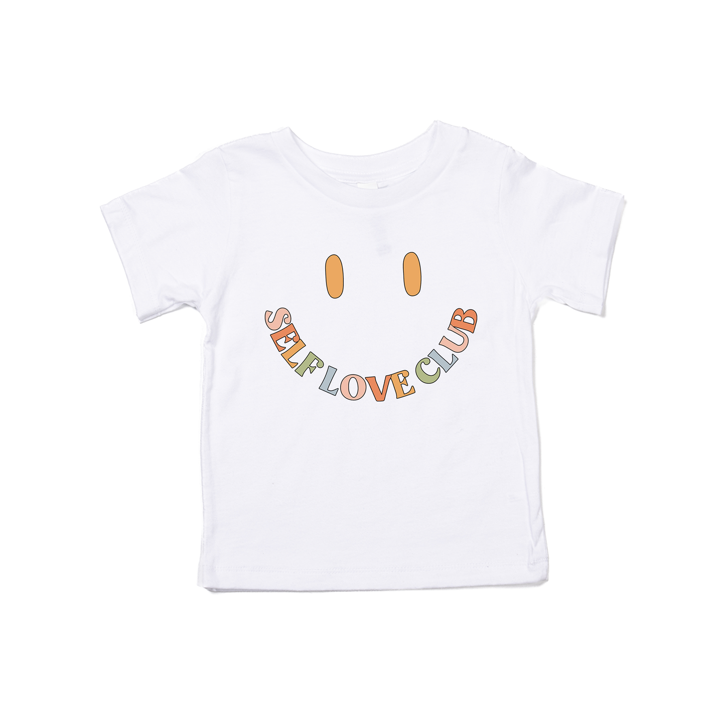 Self Love Club Smiley (Across Front) - Kids Tee (White)