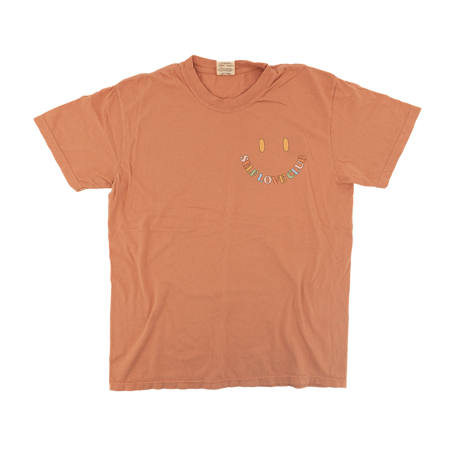 Self Love Club Smiley (Pocket) - Tee (Terracotta)