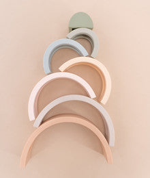 Silicone Rainbow Stacking Toy (Neutrals, 7pcs)