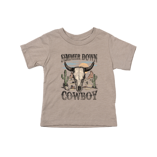 Simmer Down Cowboy - Kids Tee (Pale Moss)