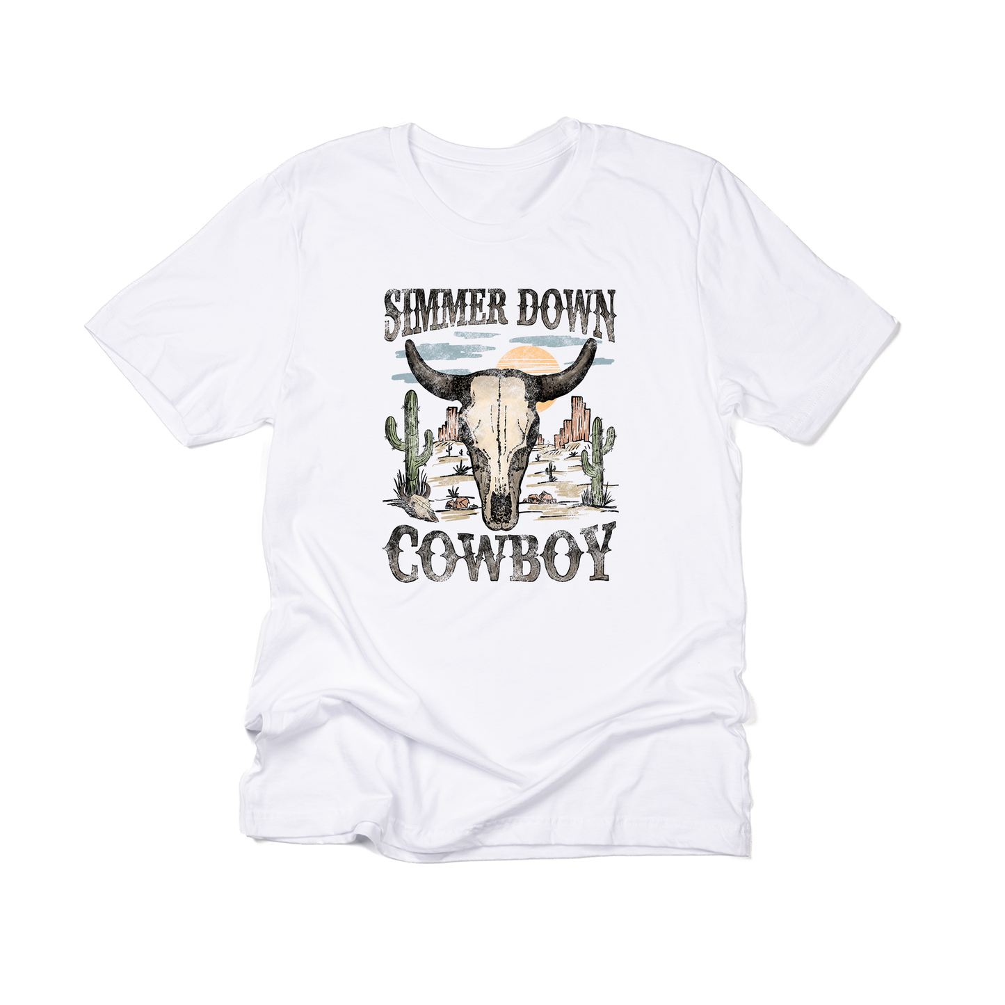 Simmer Down Cowboy - Tee (Vintage White)