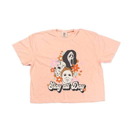 Slay All Day - Cropped Tee (Peach)