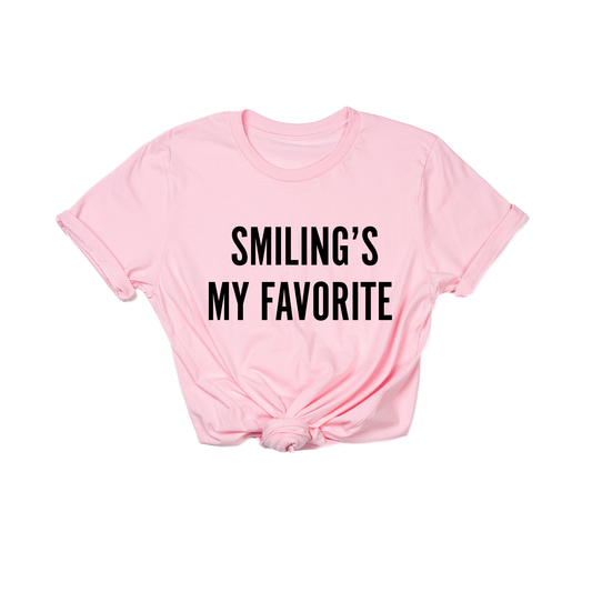 Smiling's My Favorite (Black) - Tee (Pink)