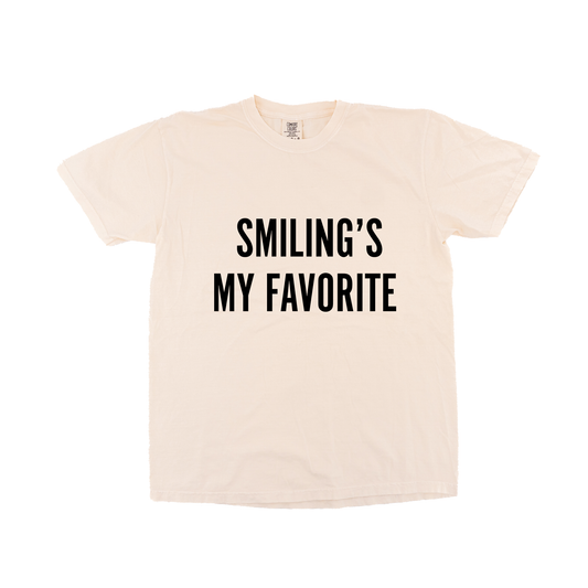 Smiling's My Favorite (Black) - Tee (Vintage Natural, Short Sleeve)