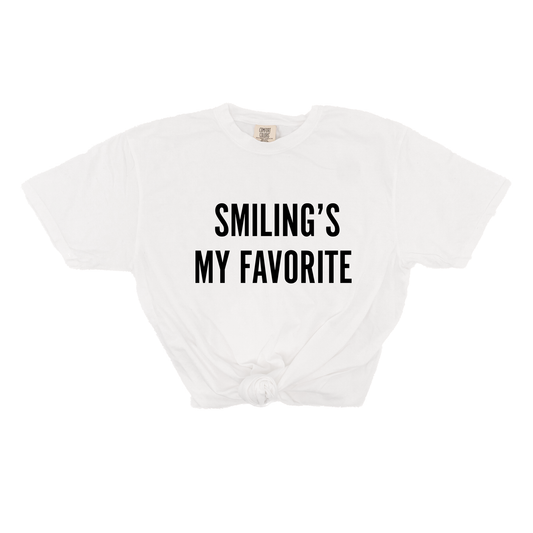 Smiling's My Favorite (Black) - Tee (Vintage White, Short Sleeve)