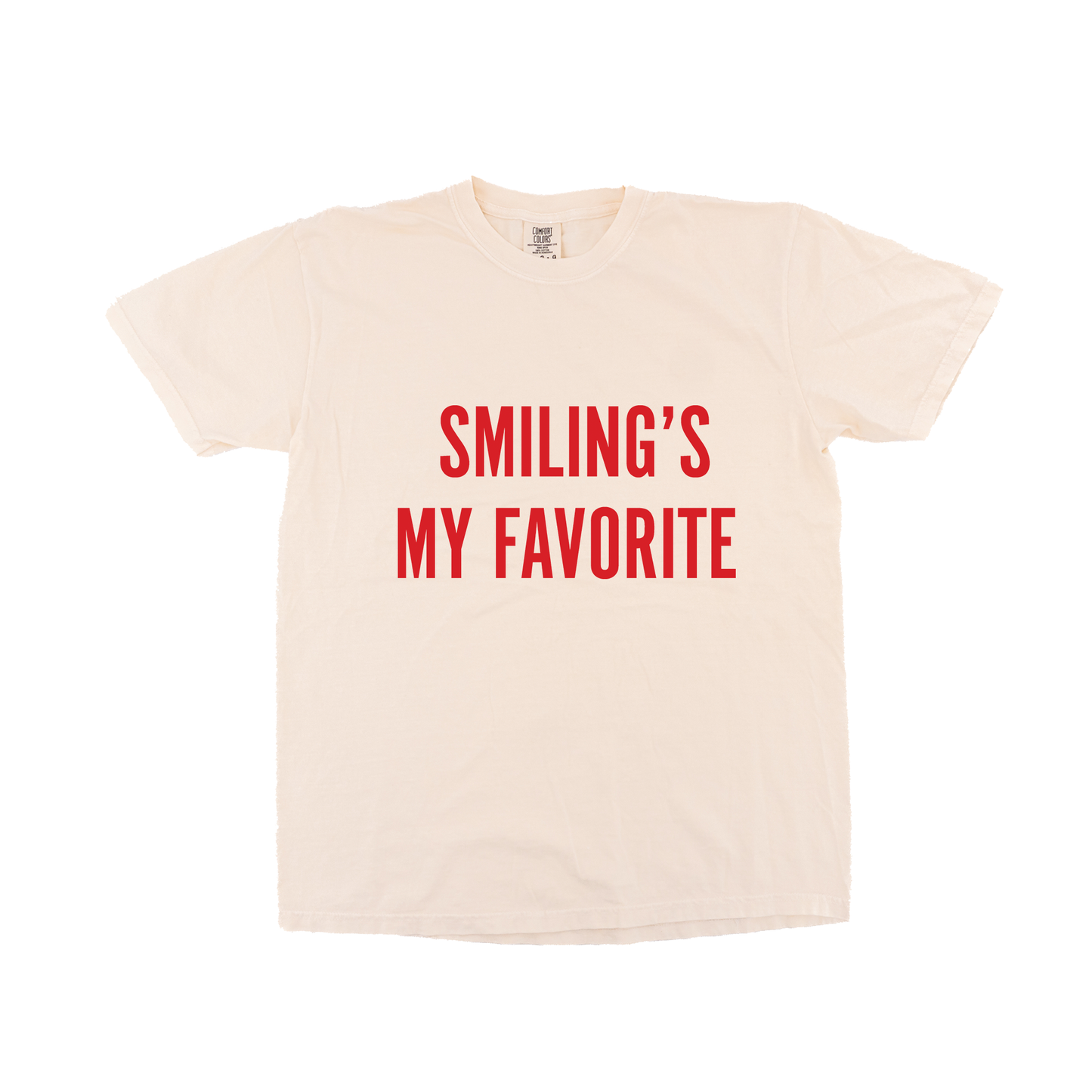Smiling's My Favorite (Red) - Tee (Vintage Natural, Short Sleeve)