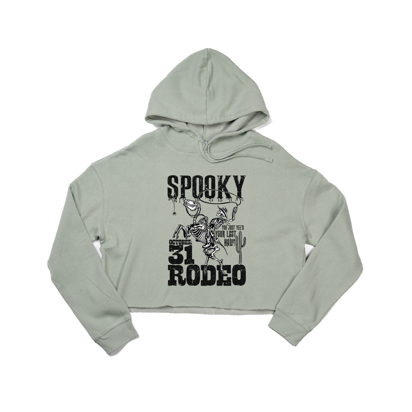 Spooky Rodeo - Cropped Hoodie (Sage)