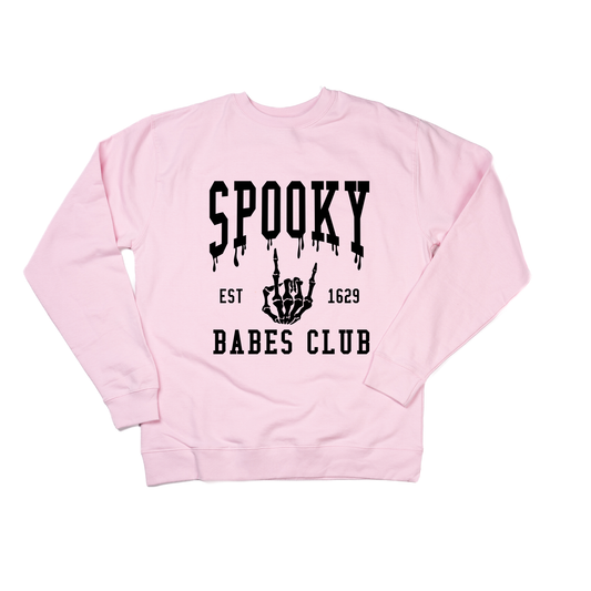 Spooky Babes Club (Black) - Sweatshirt (Light Pink)