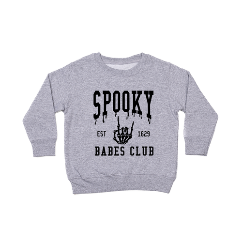 Spooky Babes Club (Black) - Kids Sweatshirt (Heather Gray)