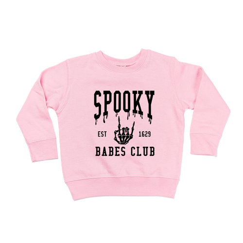 Spooky Babes Club (Black) - Kids Sweatshirt (Pink)