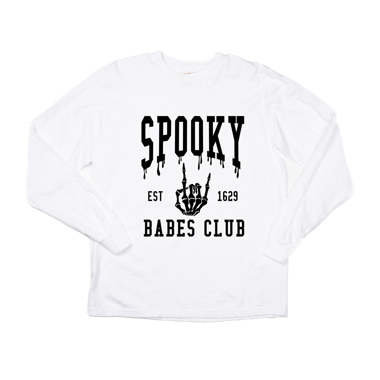 Spooky Babes Club (Black) - Tee (Vintage White, Long Sleeve)