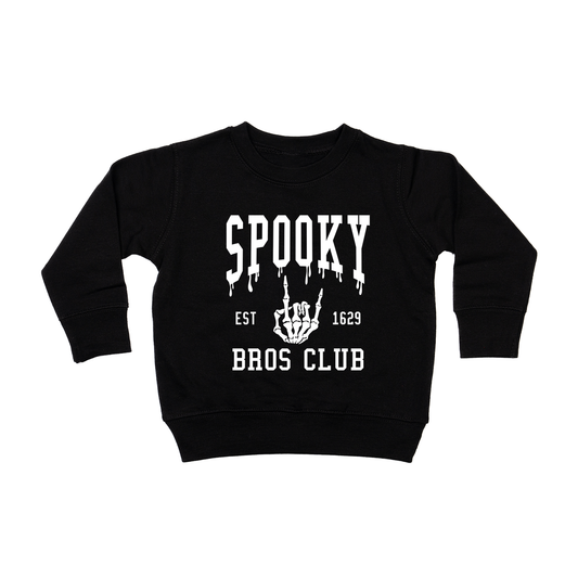 Spooky Bros Club (White) - Kids Sweatshirt (Black)