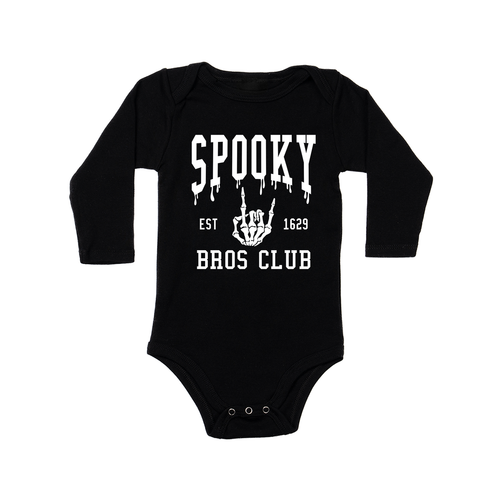Spooky Bros Club (White) - Bodysuit (Black, Long Sleeve)
