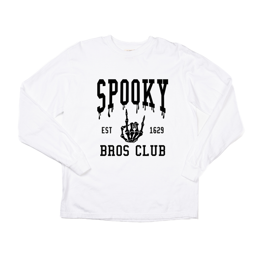 Spooky Bros Club (Black) - Tee (Vintage White, Long Sleeve)