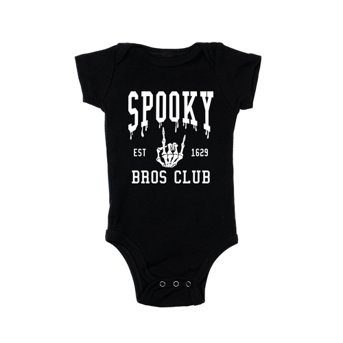 Spooky Bros Club (White) - Bodysuit (Black, Short Sleeve)