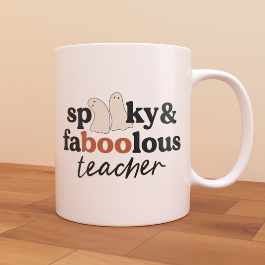 Spooky & Fabulous Teacher - Coffee Mug (White)