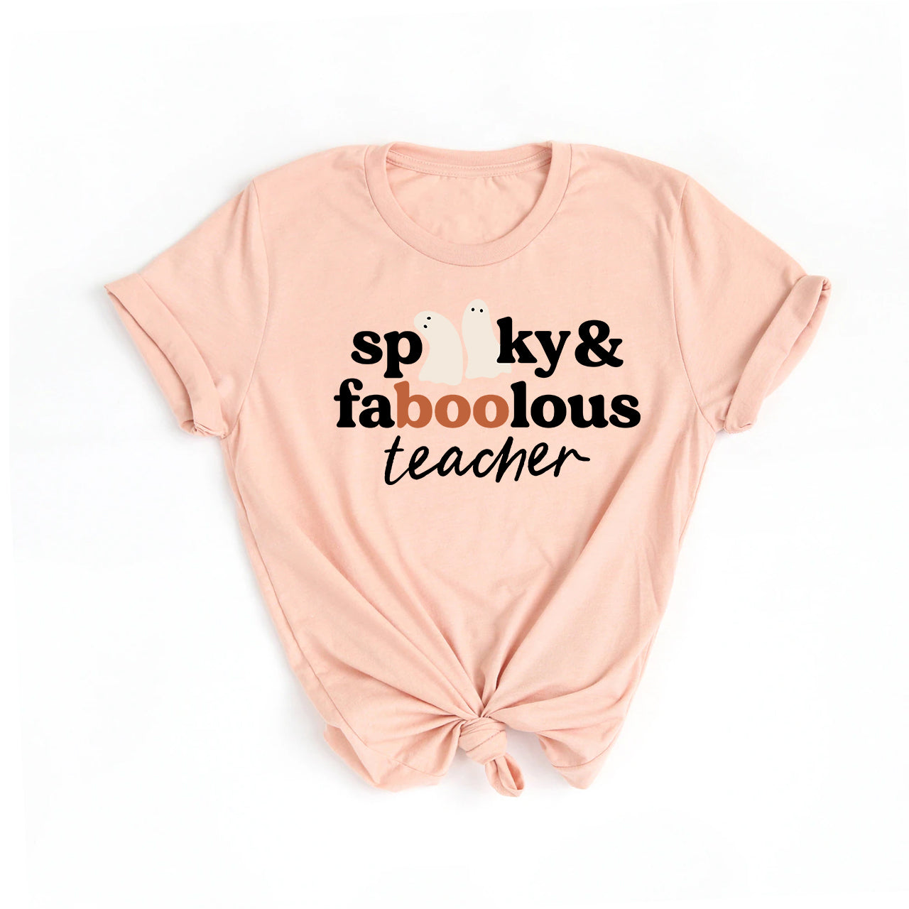 Spooky & Fabulous Teacher - Tee (Peach)